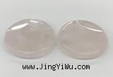 NGP5844 50mm flat round rose quartz pendants wholesale