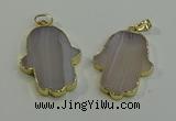NGP6000 22*40mm - 25*45mm hamsahand agate gemstone pendants