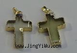 NGP6041 30*40mm - 35*45mm cross lemon quartz pendants
