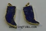 NGP6056 15*40mm - 18*45mm horn lapis lazuli pendants