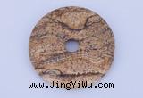 NGP607 5pcs 5*40mm picture jasper gemstone donut pendants wholesale