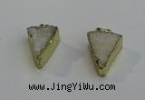 NGP6073 20*25mm - 25*35mm triangle druzy quartz pendants