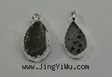 NGP6080 15*25mm – 18*30mm flat teardrop druzy agate pendants