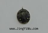 NGP6096 20*25mm - 22*30mm oval labradorite pendants wholesle