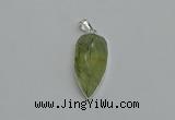 NGP6109 12*35mm - 15*40mm arrowhead green rutilated quartz pendants