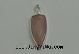 NGP6111 12*35mm - 15*40mm arrowhead rose quartz pendants