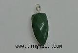 NGP6114 12*35mm - 15*40mm arrowhead green aventurine pendants