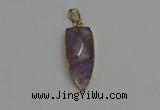 NGP6117 12*35mm - 15*40mm arrowhead amethyst pendants