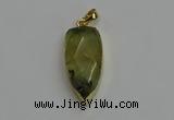 NGP6119 12*35mm - 15*40mm arrowhead green rutilated quartz pendants