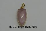 NGP6121 12*35mm - 15*40mm arrowhead rose quartz pendants