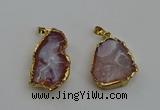 NGP6134 20*30mm - 25*35mm freeform druzy agate pendants wholesale