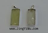 NGP6183 14*30mm - 15*38mm faceted rectangle lemon quartz pendants