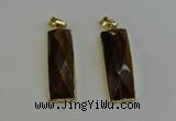 NGP6205 14*30mm - 15*38mm faceted rectangle yellow tiger eye pendants