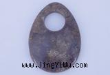 NGP626 5pcs 45*62mm flat teardrop purple agate gemstone pendants