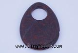 NGP627 5pcs 45*62mm flat teardrop brecciated jasper gemstone pendants