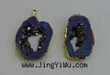 NGP6312 25*35mm - 30*45mm freeform plated druzy agate pendants
