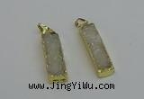 NGP6378 10*40mm - 11*42mm rectangle druzy agate pendants