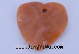 NGP640 5pcs 50*50mm heart red aventurine gemstone pendants