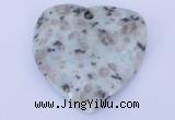 NGP642 5pcs 50*50mm heart kiwi stone pendants jewelry wholesale