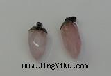 NGP6431 12*24mm - 15*30mm faceted bullet rose quartz pendants