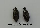 NGP6435 12*24mm - 15*30mm faceted bullet smoky quartz pendants