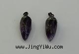 NGP6436 12*24mm - 15*30mm faceted bullet amethyst pendants