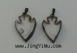 NGP6450 22*28mm - 25*35mm arrowhead white crystal pendants
