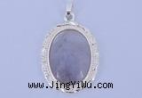 NGP646 5pcs 16*36mm oval purple agate with brass gemstone pendants