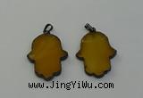 NGP6472 30*40mm hamsahand agate gemstone pendants wholesale
