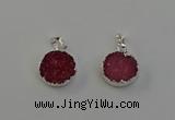 NGP6512 15mm - 16mm coin druzy agate pendants wholesale