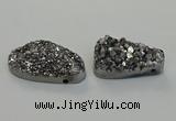 NGP6571 25*40mm - 26*42mm freeform plated druzy agate pendants
