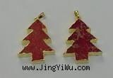 NGP6576 30*40mm - 32*40mm Christmas tree sea sediment jasper pendants