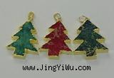 NGP6581 30*40mm - 32*40mm Christmas tree sea sediment jasper pendants