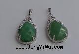 NGP6616 22*30mm faceted teardrop green aventurine gemstone pendants