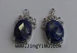 NGP6643 18*25mm faceted oval lapis lazuli gemstone pendants