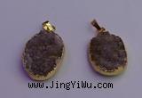 NGP6685 20*30mm - 22*32mm freeform druzy agate gemstone pendants