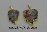 NGP6687 20*25mm - 25*30mm leaf agate gemstone pendants wholesale