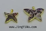 NGP6699 20*25mm - 30*40mm butterfly agate gemstone pendants