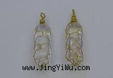 NGP6730 13*40mm sticks white crystal gemstone pendants wholesale