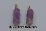 NGP6733 13*40mm sticks amethyst gemstone pendants wholesale