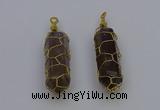 NGP6737 13*40mm sticks smoky quartz gemstone pendants wholesale
