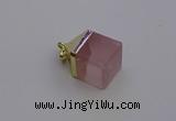 NGP6761 15*22mm cube rose quartz gemstone pendants wholesale
