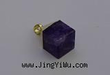 NGP6766 15*22mm cube amethyst gemstone pendants wholesale