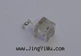 NGP6780 15*22mm cube white crystal gemstone pendants wholesale