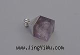 NGP6785 15*22mm cube light amethyst gemstone pendants wholesale