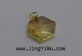 NGP6803 24*25mm hexagon citrine gemstone pendants wholesale