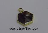 NGP6806 24*25mm hexagon amethyst gemstone pendants wholesale
