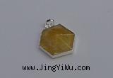 NGP6823 24*25mm hexagon citrine gemstone pendants wholesale