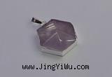 NGP6825 24*25mm hexagon light amethyst gemstone pendants wholesale