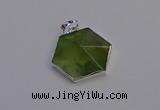 NGP6830 24*25mm hexagon green qutilated quartz pendants wholesale